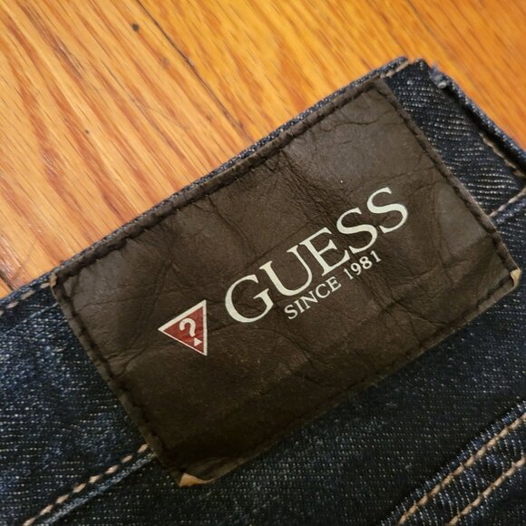 Guess Ultra Slim McCrae Fit Jeans Tagged 38 Dark Denim Blue Cotton Actual 40x33 - Picture 6 of 8